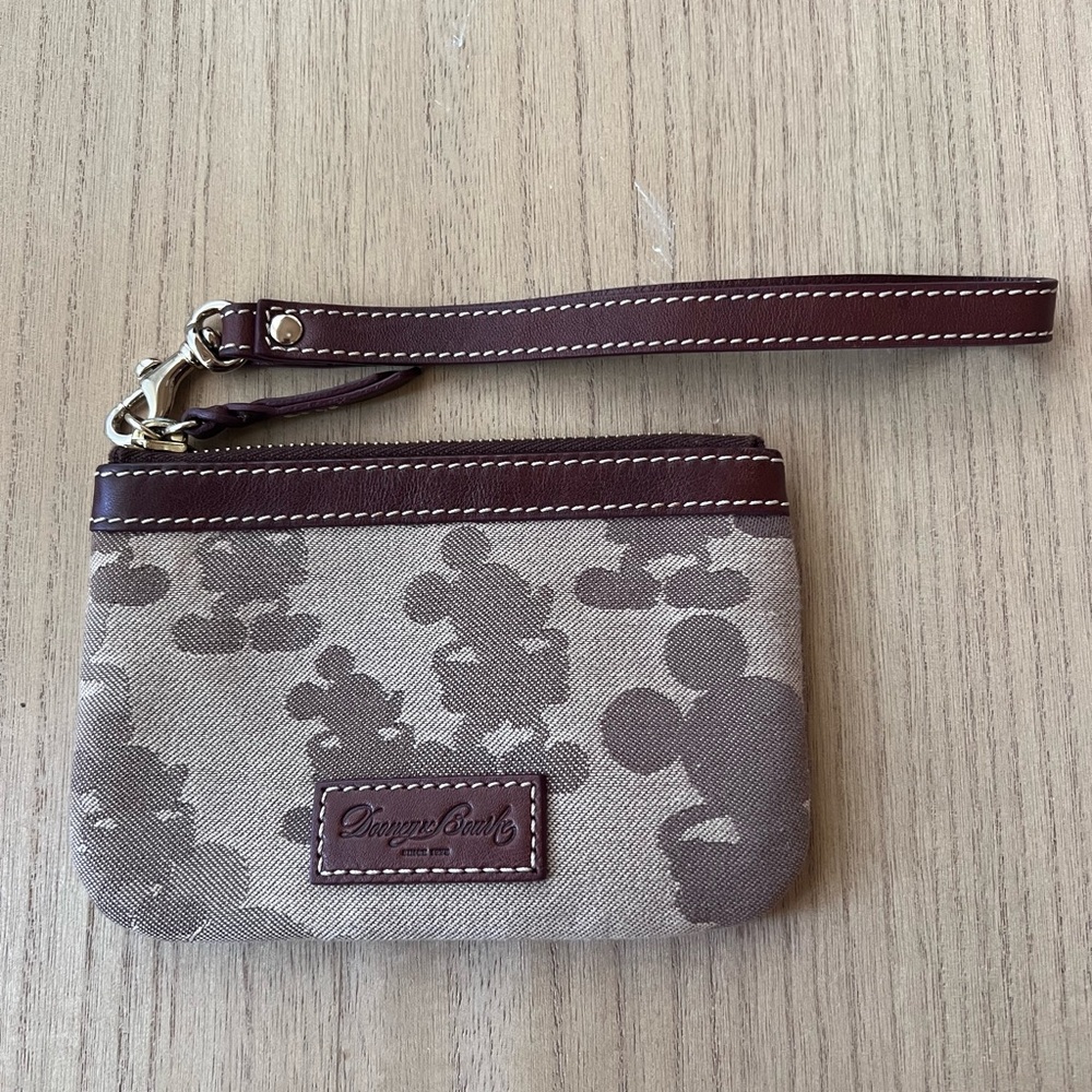 Brown Disney Dooney and Bourke Mickey Mouse Wristlet